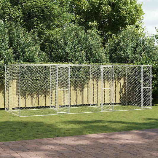 Hondenbench Zilver 600 x 200 x 200 cm Gegalvaniseerd staal is nu te koop bij PeponiXL, paradijselijk wonen!