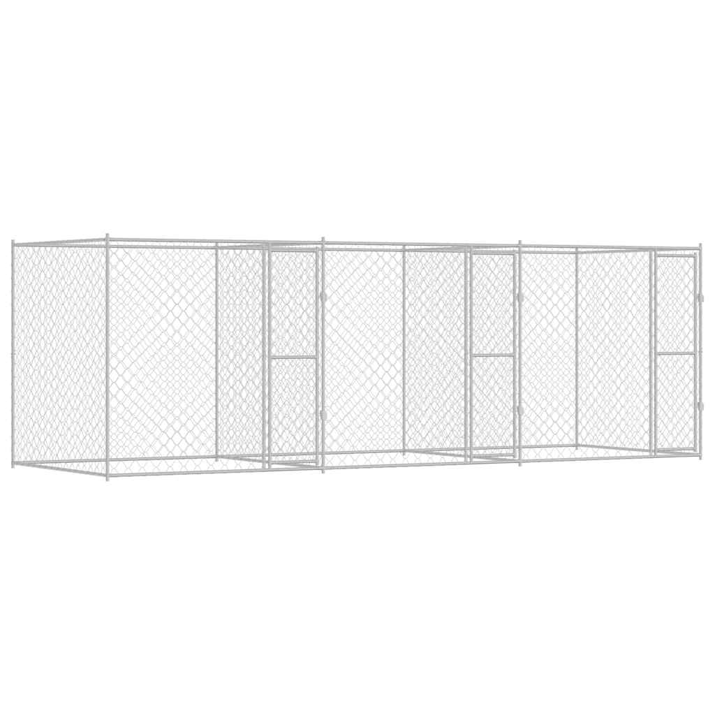 Hondenbench Zilver 600 x 200 x 200 cm Gegalvaniseerd staal is nu te koop bij PeponiXL, paradijselijk wonen!