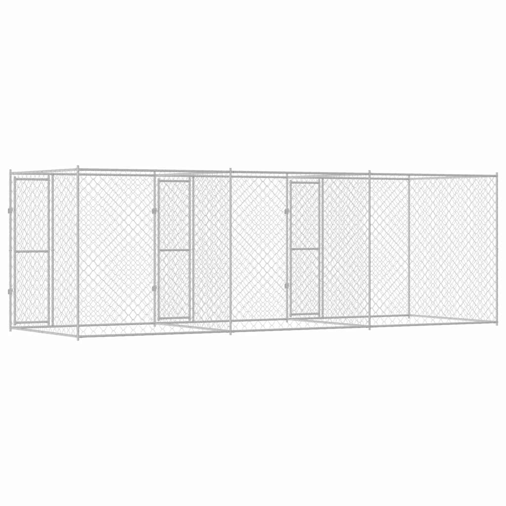 Hondenbench Zilver 600 x 200 x 200 cm Gegalvaniseerd staal is nu te koop bij PeponiXL, paradijselijk wonen!