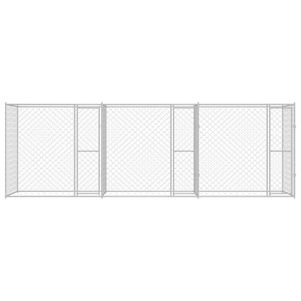 Hondenbench Zilver 600 x 200 x 200 cm Gegalvaniseerd staal is nu te koop bij PeponiXL, paradijselijk wonen!