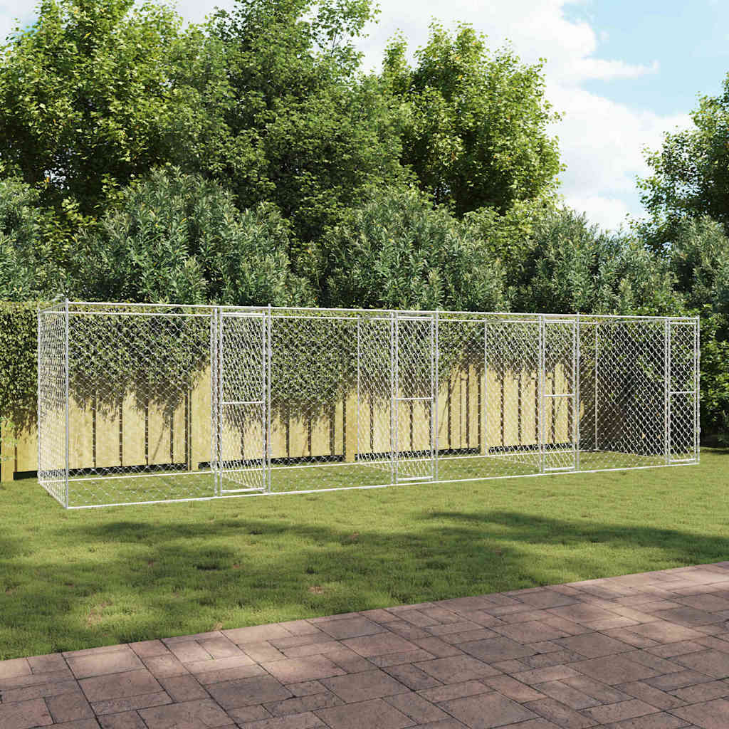 Hondenbench Zilver 800 x 200 x 200 cm Gegalvaniseerd staal is nu te koop bij PeponiXL, paradijselijk wonen!