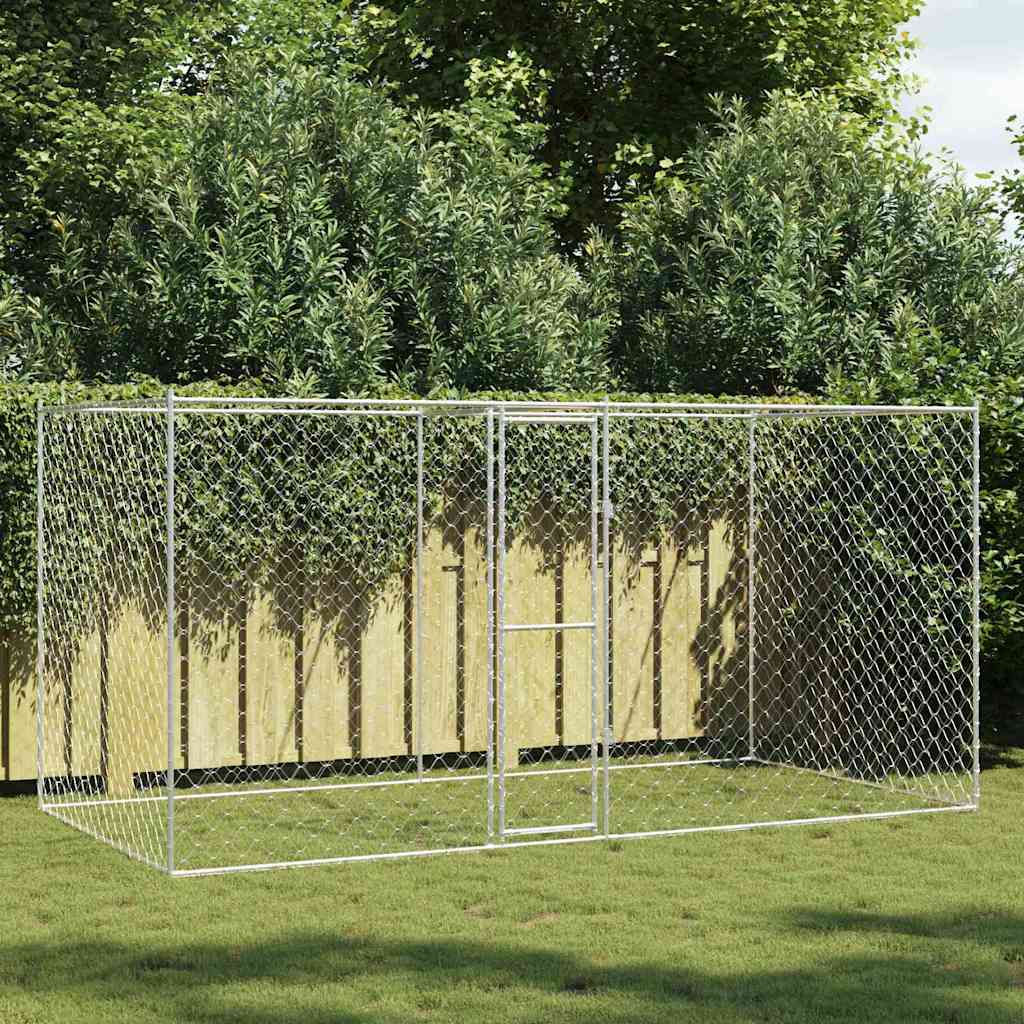 Hondenbench Zilver 400 x 200 x 200 cm Gegalvaniseerd staal is nu te koop bij PeponiXL, paradijselijk wonen!