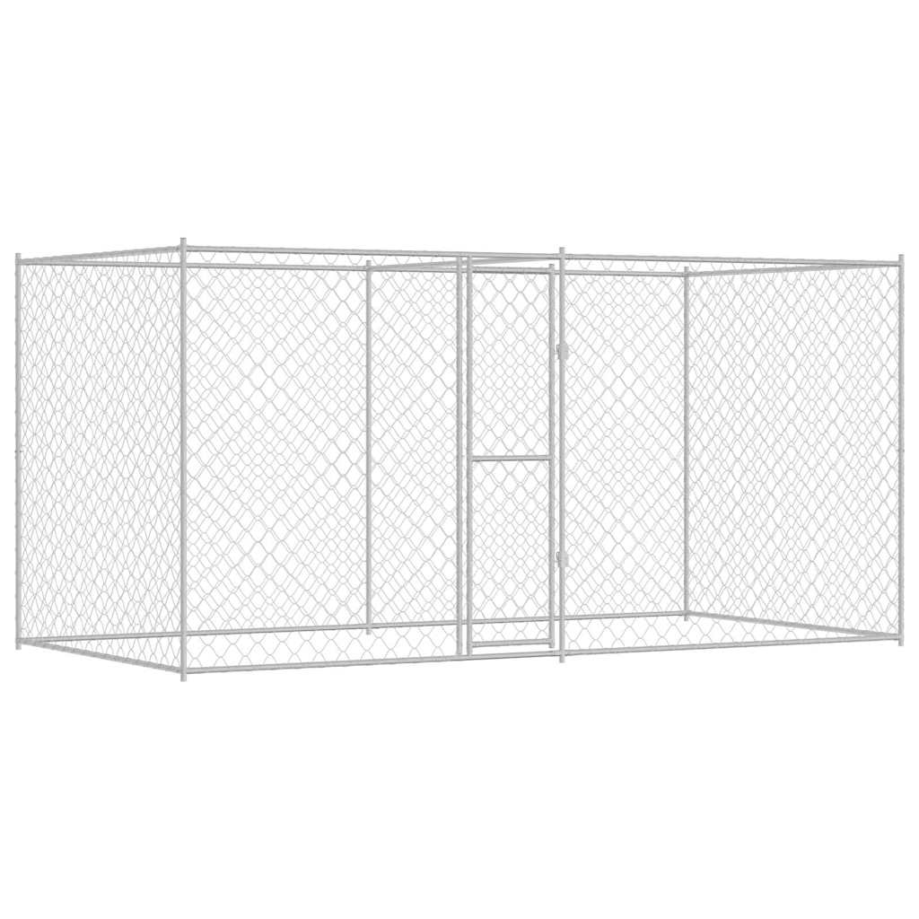 Hondenbench Zilver 400 x 200 x 200 cm Gegalvaniseerd staal is nu te koop bij PeponiXL, paradijselijk wonen!