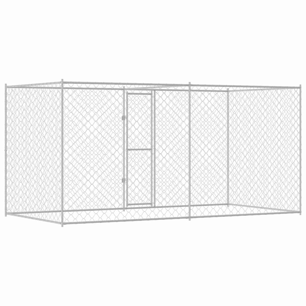 Hondenbench Zilver 400 x 200 x 200 cm Gegalvaniseerd staal is nu te koop bij PeponiXL, paradijselijk wonen!