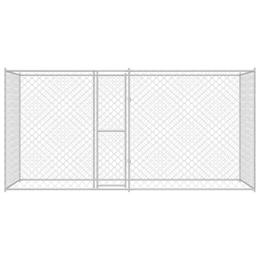 Hondenbench Zilver 400 x 200 x 200 cm Gegalvaniseerd staal is nu te koop bij PeponiXL, paradijselijk wonen!