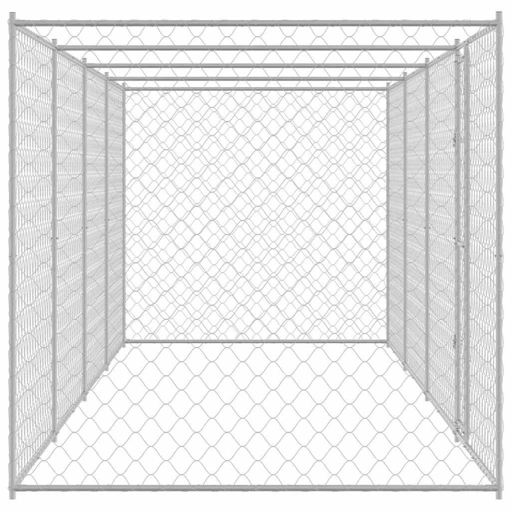 Hondenbench Zilver 800 x 200 x 200 cm Gegalvaniseerd staal is nu te koop bij PeponiXL, paradijselijk wonen!