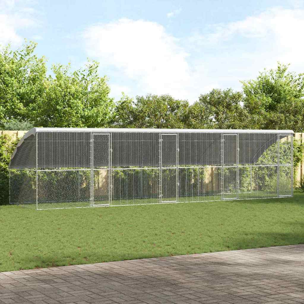 Kippenhok 4 pcs Zilver 800 x 200 x 198,5 cm is nu te koop bij PeponiXL, paradijselijk wonen!