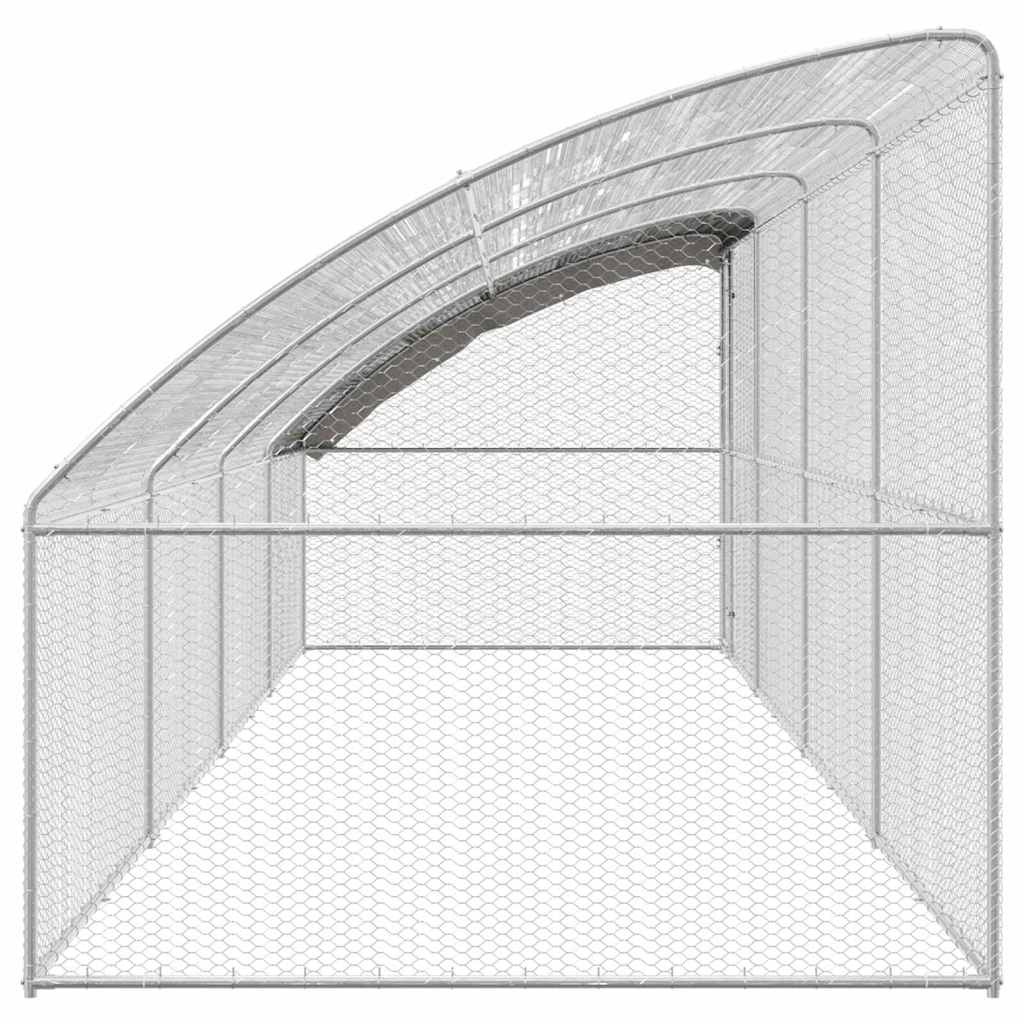 Kippenhok 4 pcs Zilver 800 x 200 x 200 cm Staal en PE is nu te koop bij PeponiXL, paradijselijk wonen!