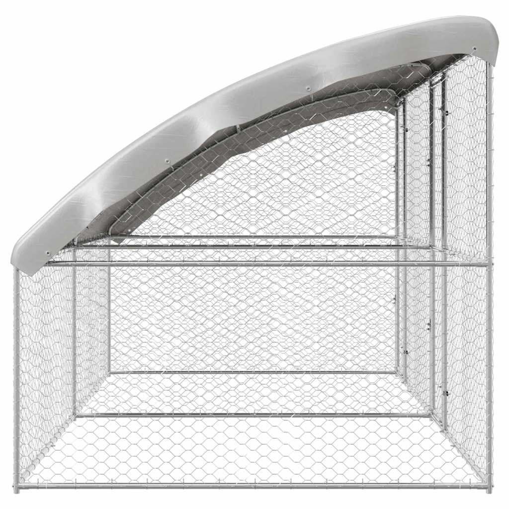 Hondenhok 2 pcs Zilver 4 x 2 x 2 m Gegalvaniseerd staal is nu te koop bij PeponiXL, paradijselijk wonen!