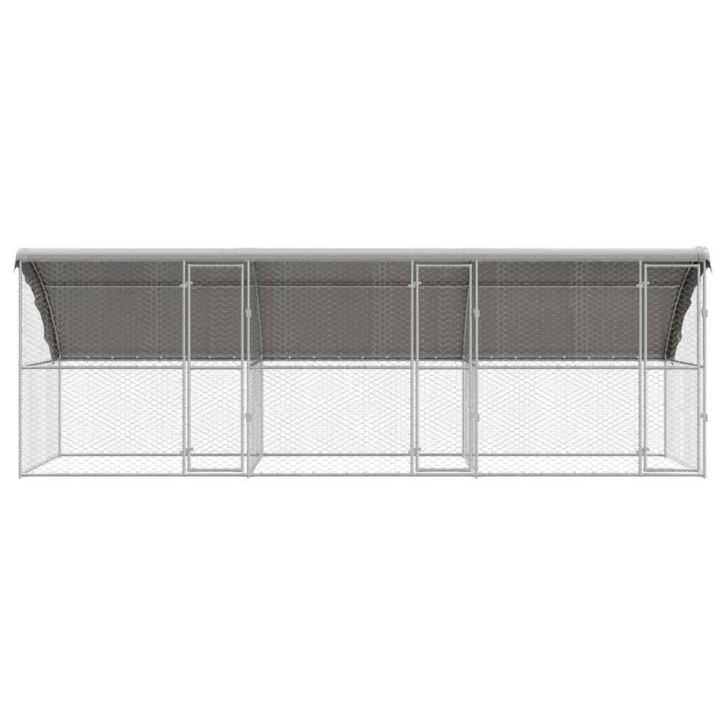 Hondenhok 3 pcs Zilver 6 x 2 x 2 m Gegalvaniseerd staal is nu te koop bij PeponiXL, paradijselijk wonen!
