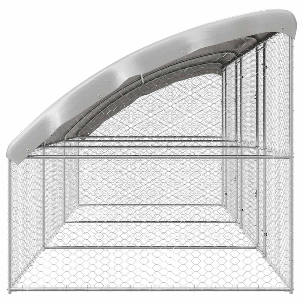 Hondenhok 3 pcs Zilver 6 x 2 x 2 m Gegalvaniseerd staal is nu te koop bij PeponiXL, paradijselijk wonen!