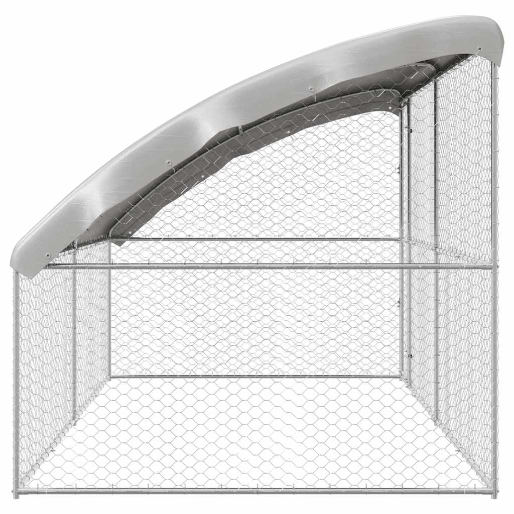Hondenhok 2 pcs Zilver 4 x 2 x 2 m Gegalvaniseerd staal is nu te koop bij PeponiXL, paradijselijk wonen!