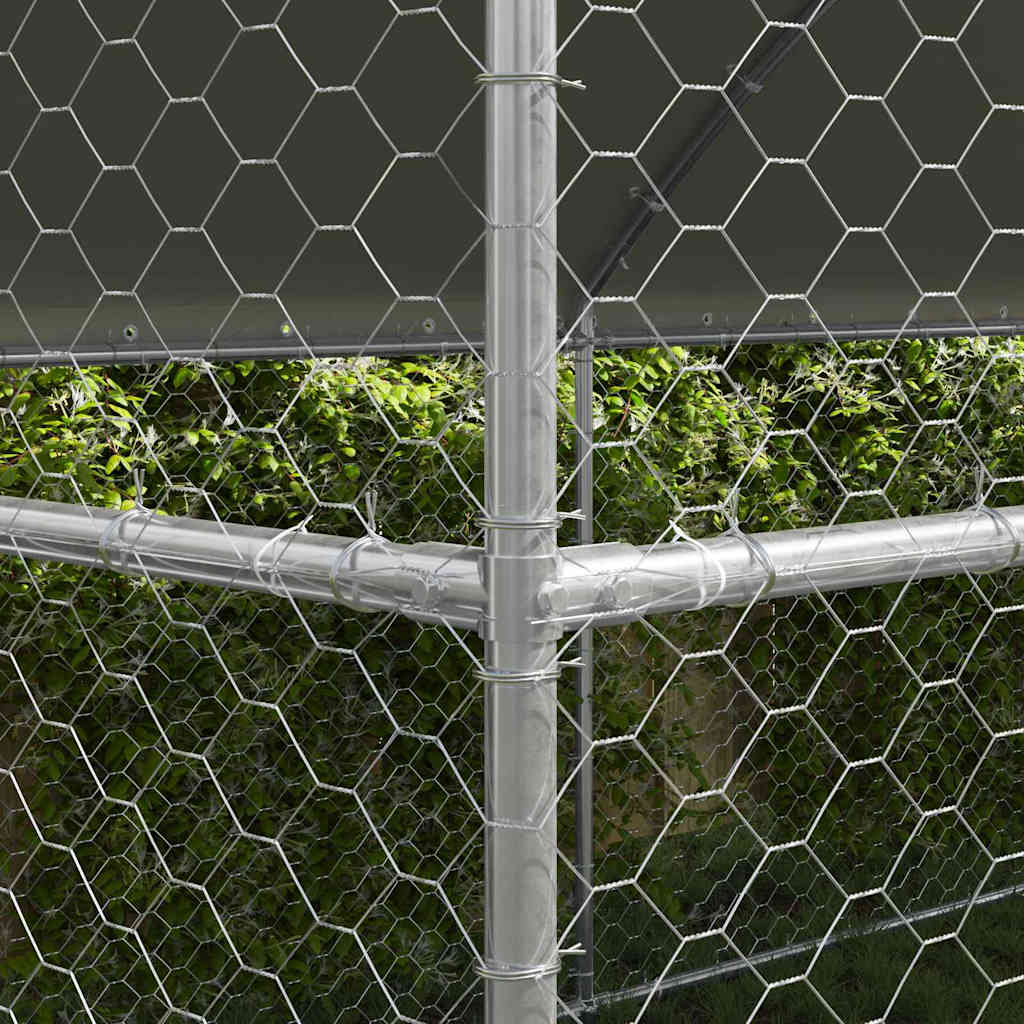 Hondenhok 3 pcs Zilver 6 x 2 x 2 m Gegalvaniseerd staal is nu te koop bij PeponiXL, paradijselijk wonen!