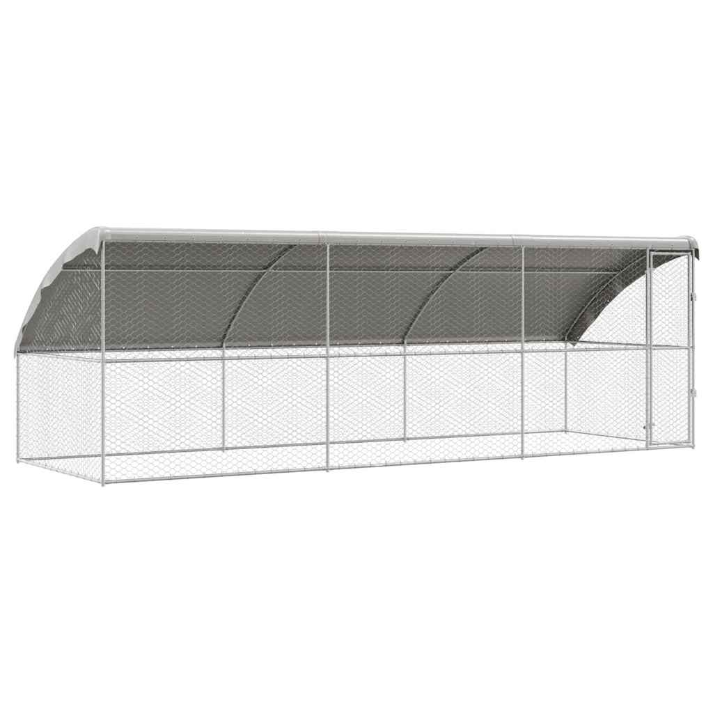Hondenhok 3 pcs Zilver 6 x 2 x 2 m Gegalvaniseerd staal is nu te koop bij PeponiXL, paradijselijk wonen!