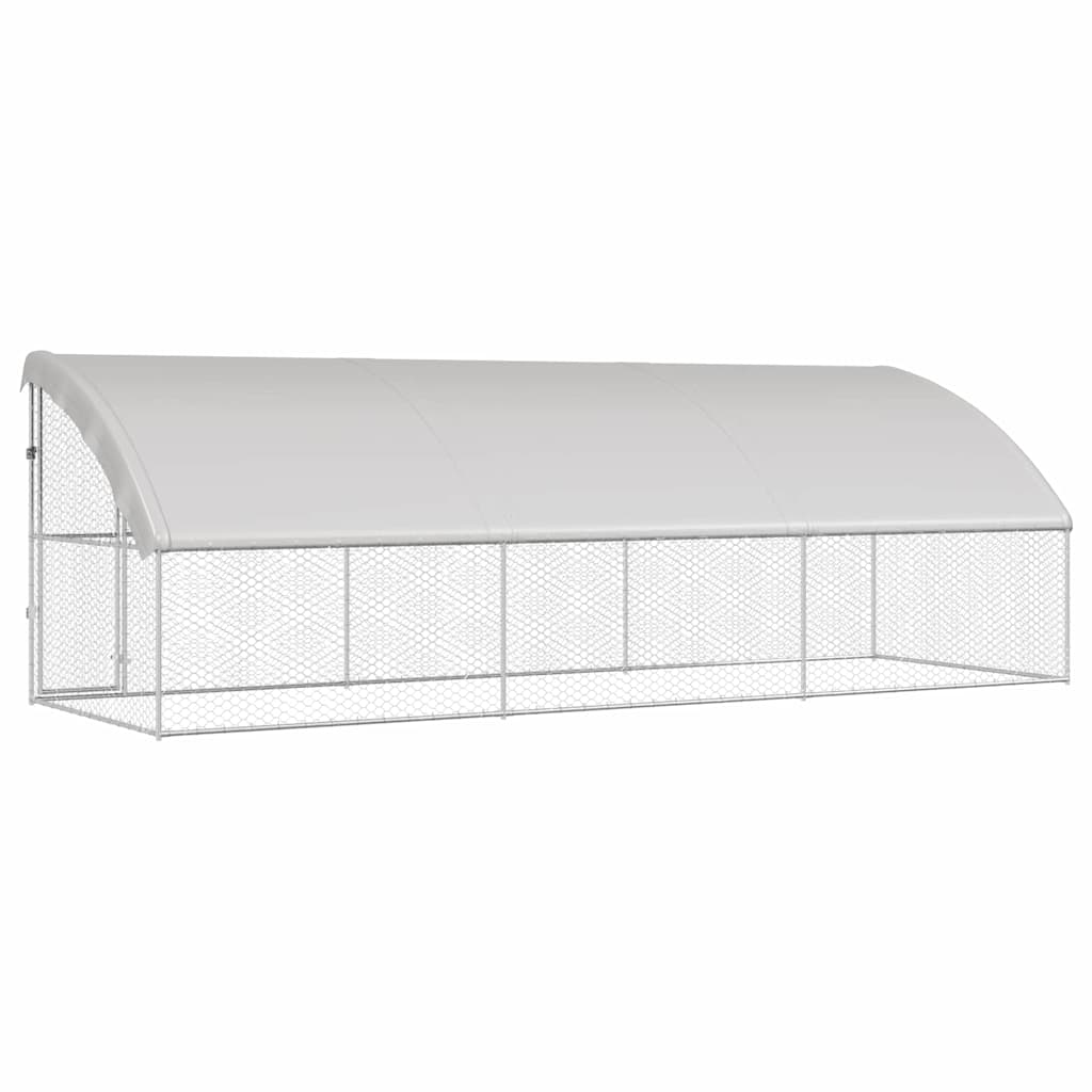 Hondenhok 3 pcs Zilver 6 x 2 x 2 m Gegalvaniseerd staal is nu te koop bij PeponiXL, paradijselijk wonen!