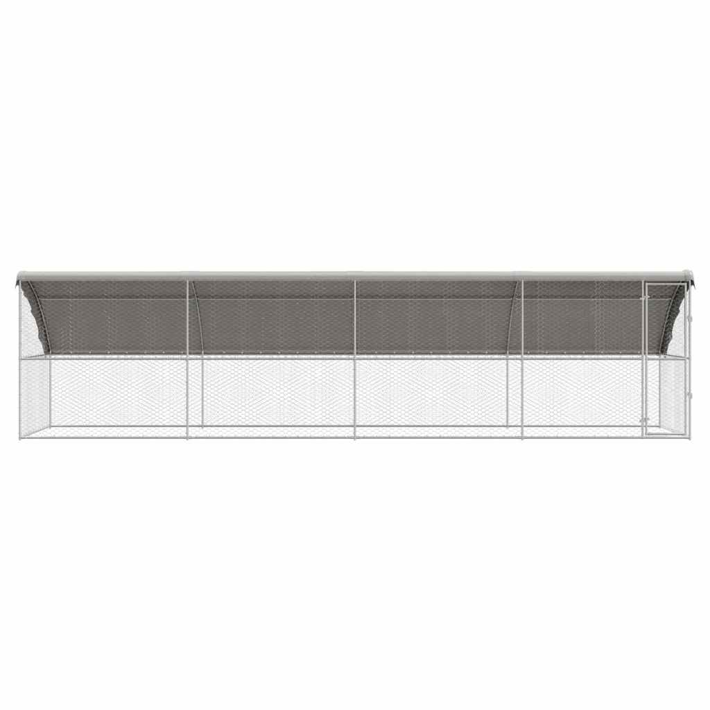 Hondenhok 4 pcs Zilver 8 x 2 x 2 m Gegalvaniseerd staal is nu te koop bij PeponiXL, paradijselijk wonen!