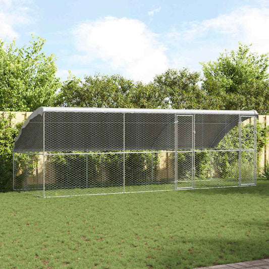 Hondenhok 3 pcs Zilver 6 x 2 x 2 m Gegalvaniseerd staal is nu te koop bij PeponiXL, paradijselijk wonen!