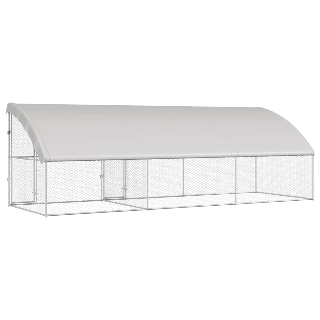 Hondenhok 3 pcs Zilver 6 x 2 x 2 m Gegalvaniseerd staal is nu te koop bij PeponiXL, paradijselijk wonen!
