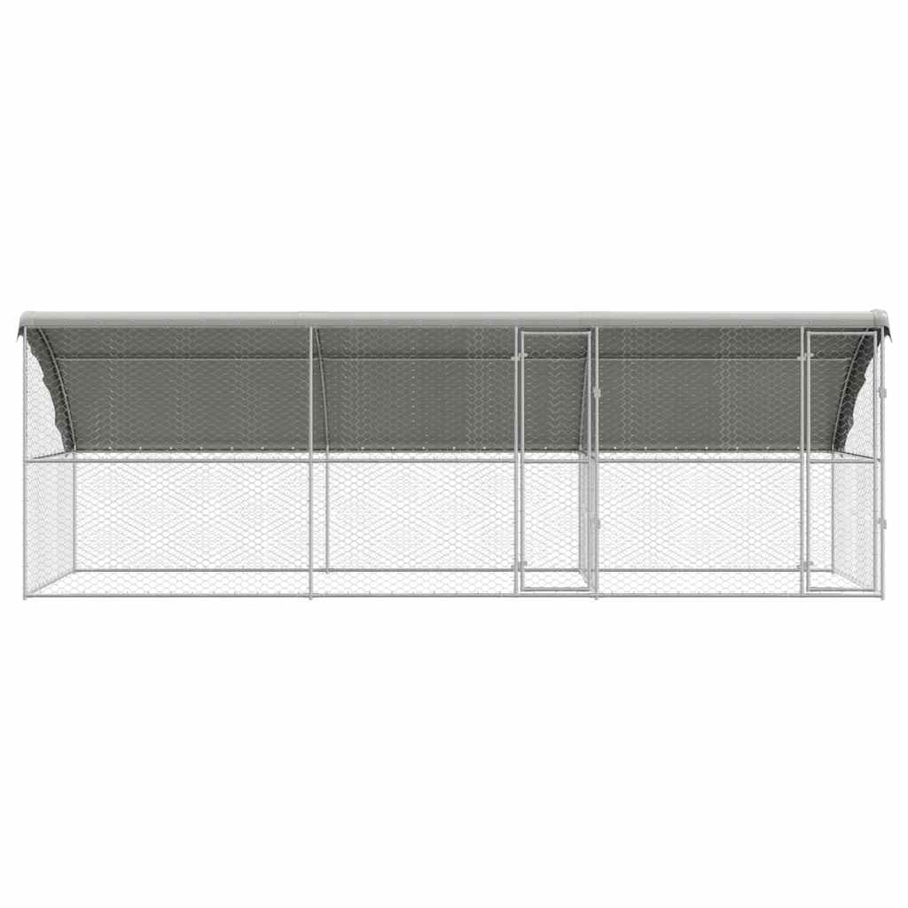 Hondenhok 3 pcs Zilver 6 x 2 x 2 m Gegalvaniseerd staal is nu te koop bij PeponiXL, paradijselijk wonen!