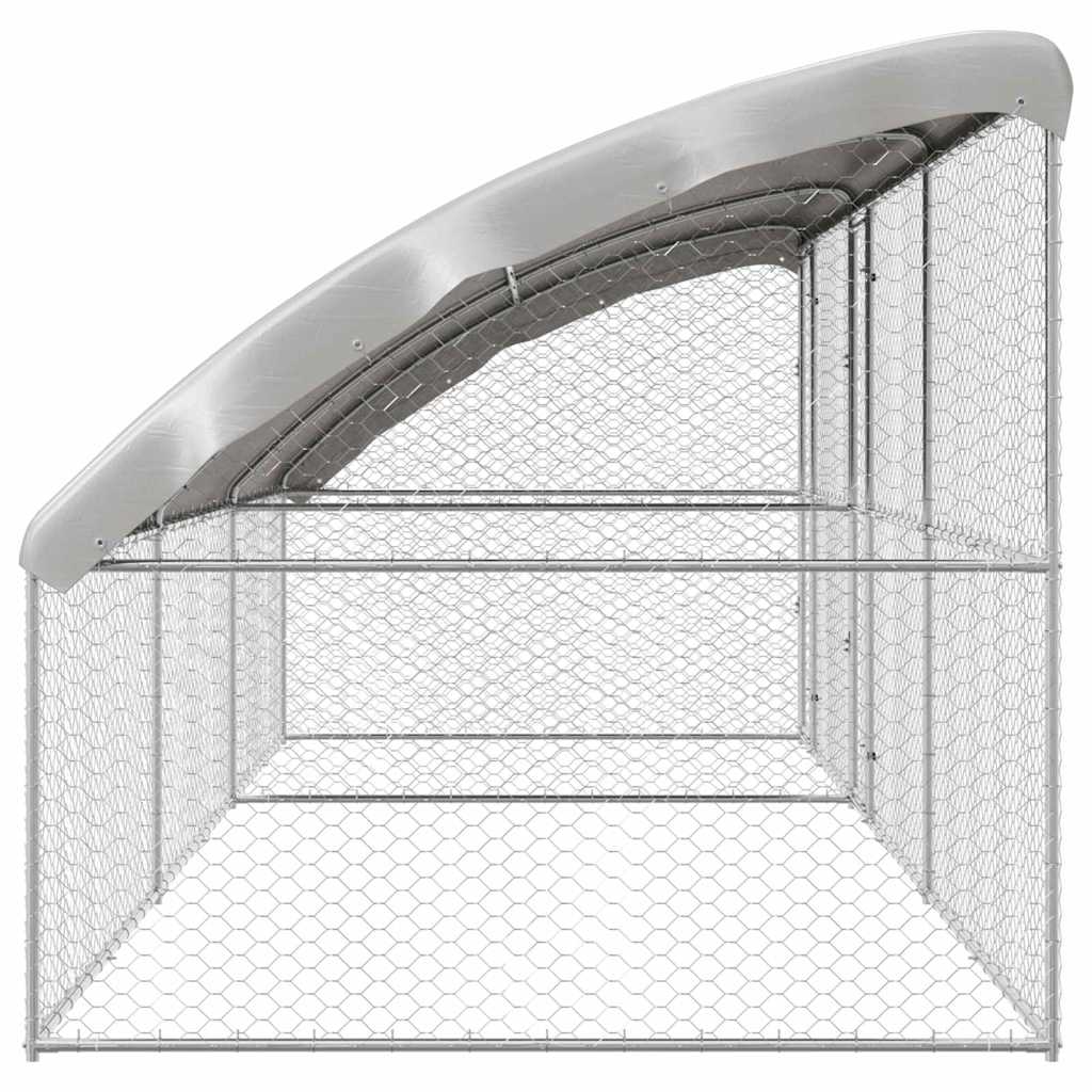 Hondenhok 3 pcs Zilver 6 x 2 x 2 m Gegalvaniseerd staal is nu te koop bij PeponiXL, paradijselijk wonen!