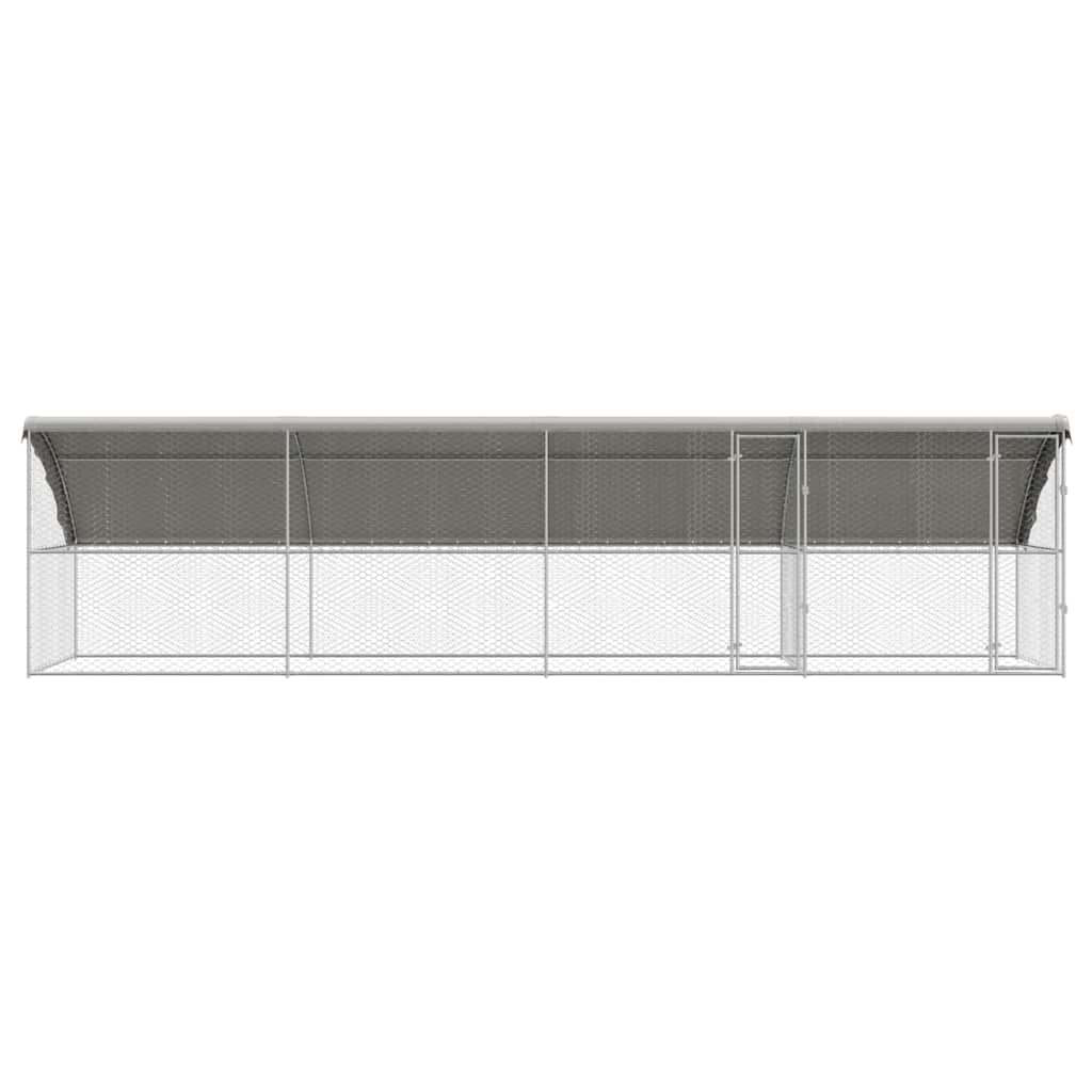 Hondenhok 4 pcs Zilver 8 x 2 x 2 m Gegalvaniseerd staal is nu te koop bij PeponiXL, paradijselijk wonen!