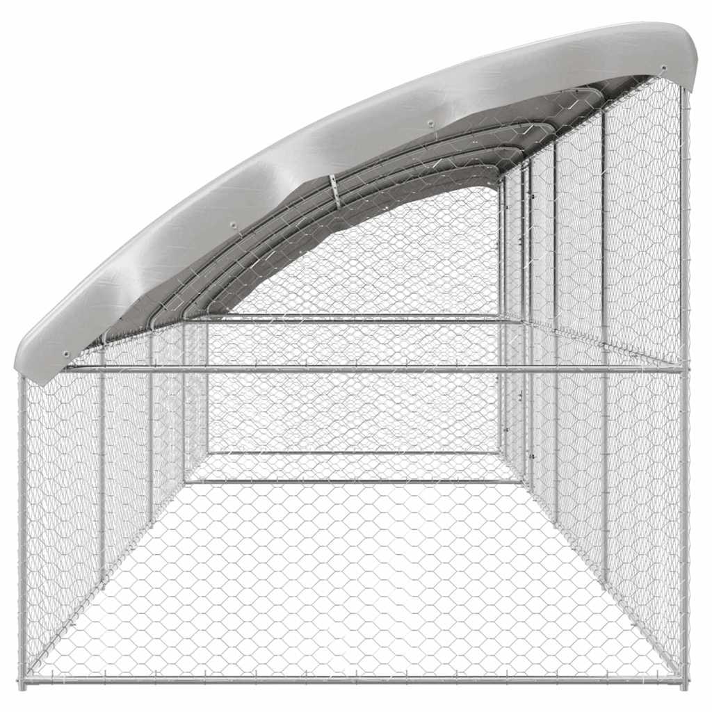 Hondenhok 4 pcs Zilver 8 x 2 x 2 m Gegalvaniseerd staal is nu te koop bij PeponiXL, paradijselijk wonen!