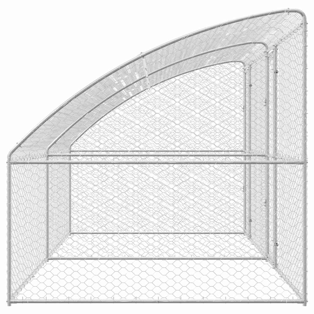 Hondenhok 2 pcs Zilver 4 x 2 x 2 m Gegalvaniseerd staal is nu te koop bij PeponiXL, paradijselijk wonen!