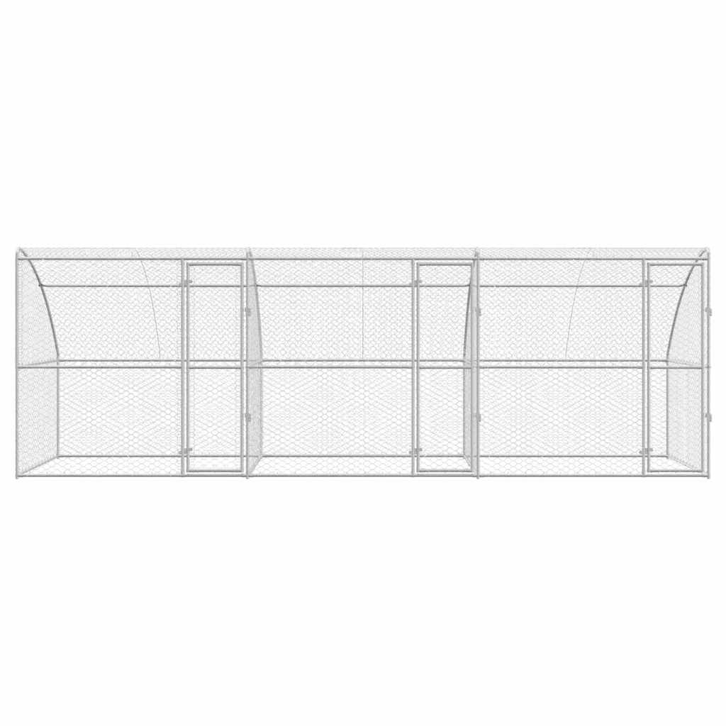 Hondenhok 3 pcs Zilver 6 x 2 x 2 m Gegalvaniseerd staal is nu te koop bij PeponiXL, paradijselijk wonen!