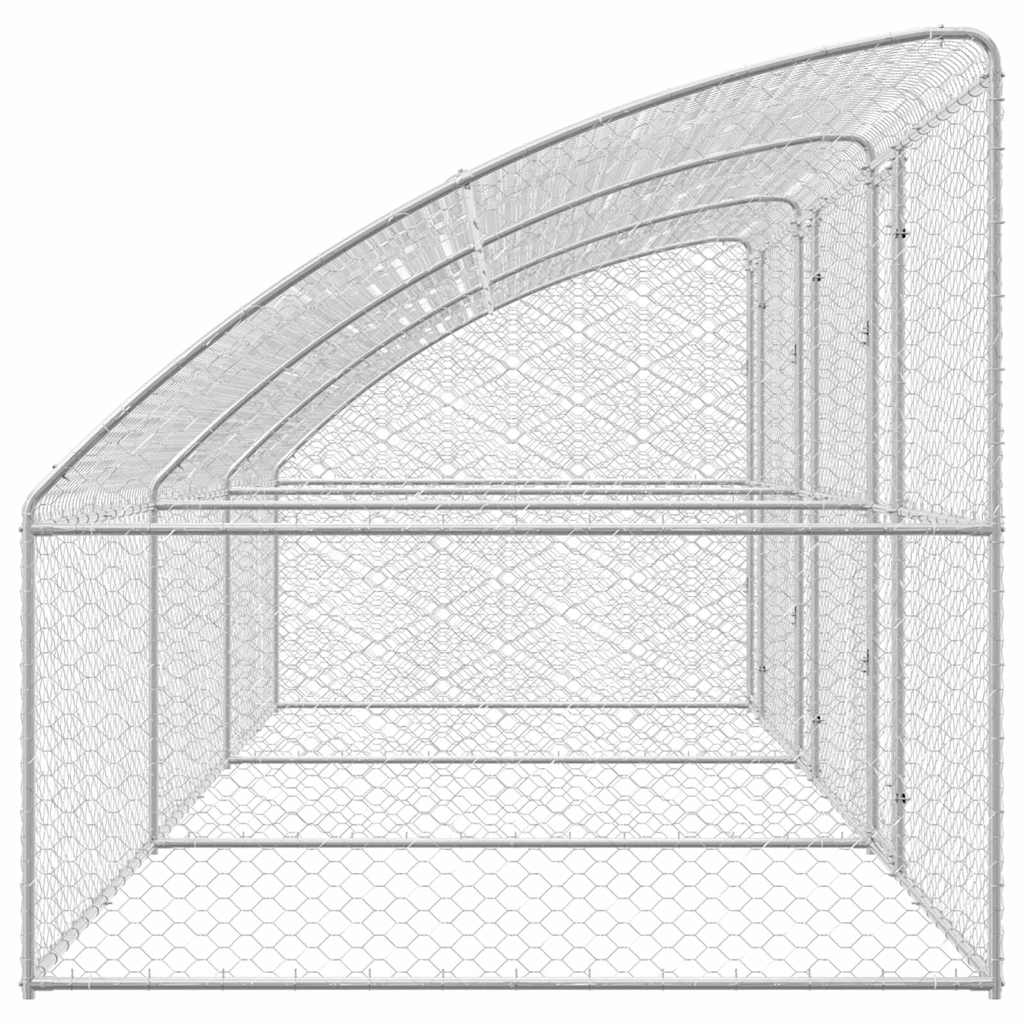 Hondenhok 3 pcs Zilver 6 x 2 x 2 m Gegalvaniseerd staal is nu te koop bij PeponiXL, paradijselijk wonen!