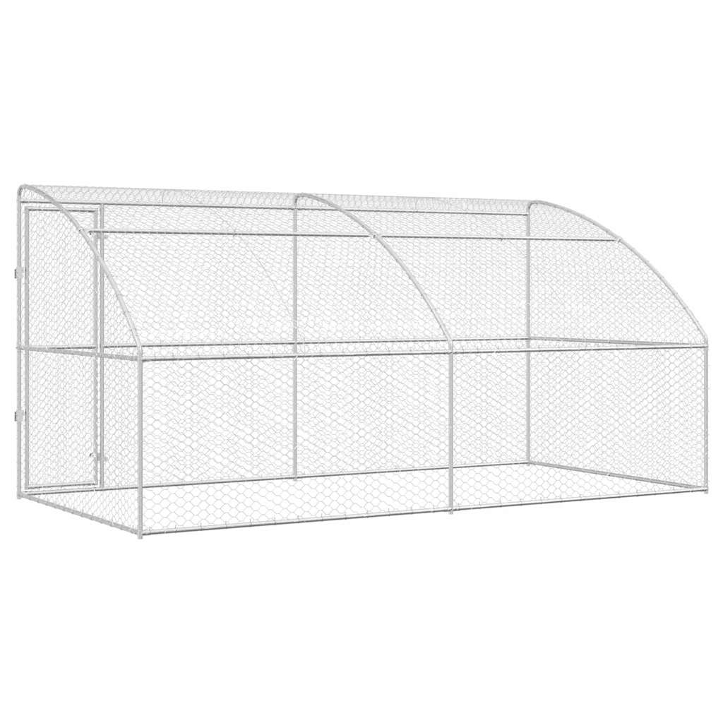 Hondenhok 2 pcs Zilver 4 x 2 x 2 m Gegalvaniseerd staal is nu te koop bij PeponiXL, paradijselijk wonen!