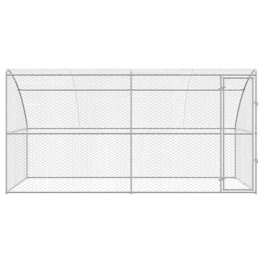 Hondenhok 2 pcs Zilver 4 x 2 x 2 m Gegalvaniseerd staal is nu te koop bij PeponiXL, paradijselijk wonen!