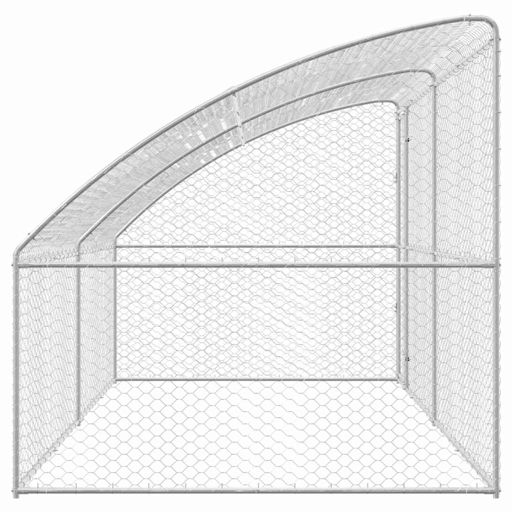 Hondenhok 2 pcs Zilver 4 x 2 x 2 m Gegalvaniseerd staal is nu te koop bij PeponiXL, paradijselijk wonen!