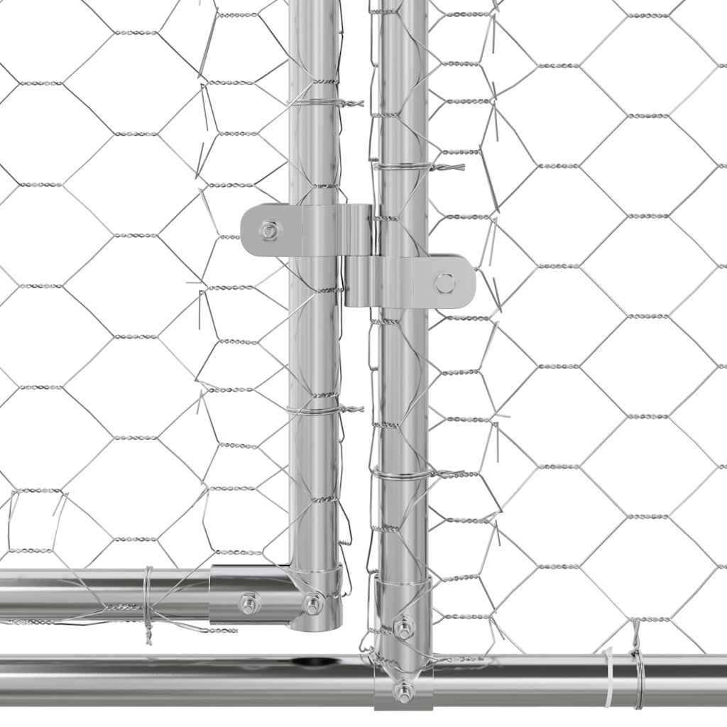Hondenhok 3 pcs Zilver 6 x 2 x 2 m Gegalvaniseerd staal is nu te koop bij PeponiXL, paradijselijk wonen!