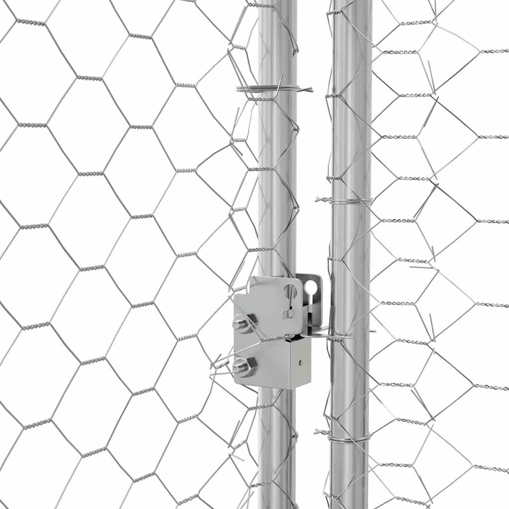 Hondenhok 3 pcs Zilver 6 x 2 x 2 m Gegalvaniseerd staal is nu te koop bij PeponiXL, paradijselijk wonen!