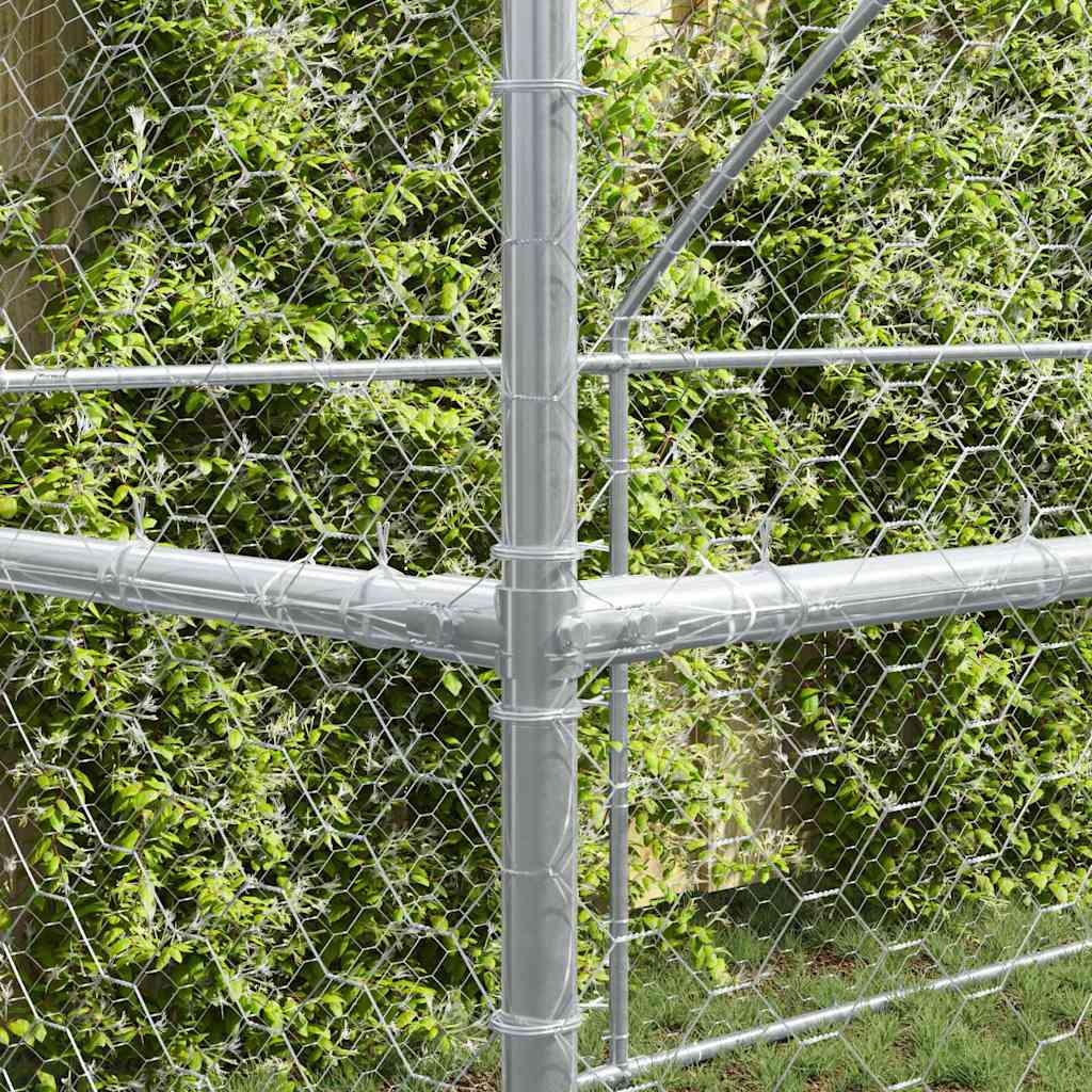 Hondenhok 3 pcs Zilver 6 x 2 x 2 m Gegalvaniseerd staal is nu te koop bij PeponiXL, paradijselijk wonen!
