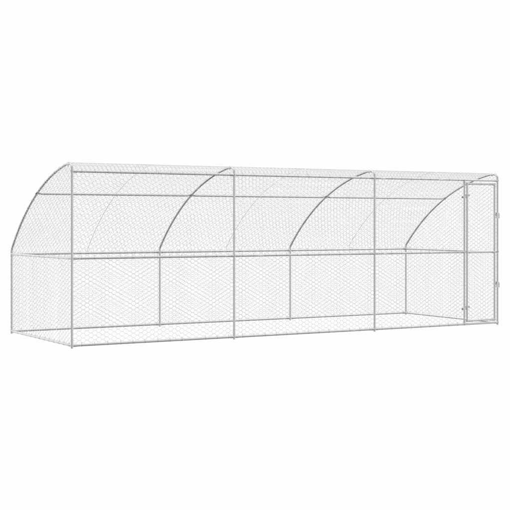 Hondenhok 3 pcs Zilver 6 x 2 x 2 m Gegalvaniseerd staal is nu te koop bij PeponiXL, paradijselijk wonen!