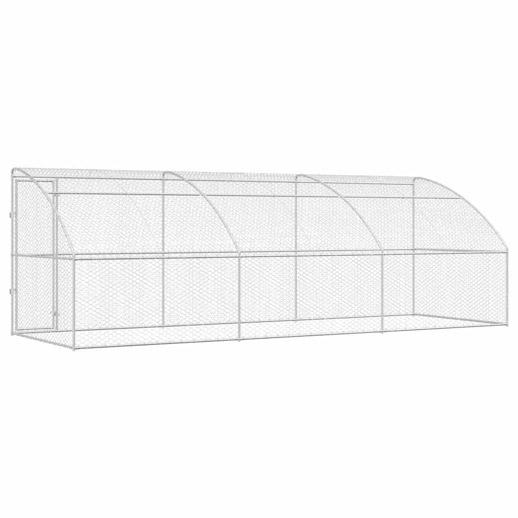 Hondenhok 3 pcs Zilver 6 x 2 x 2 m Gegalvaniseerd staal is nu te koop bij PeponiXL, paradijselijk wonen!