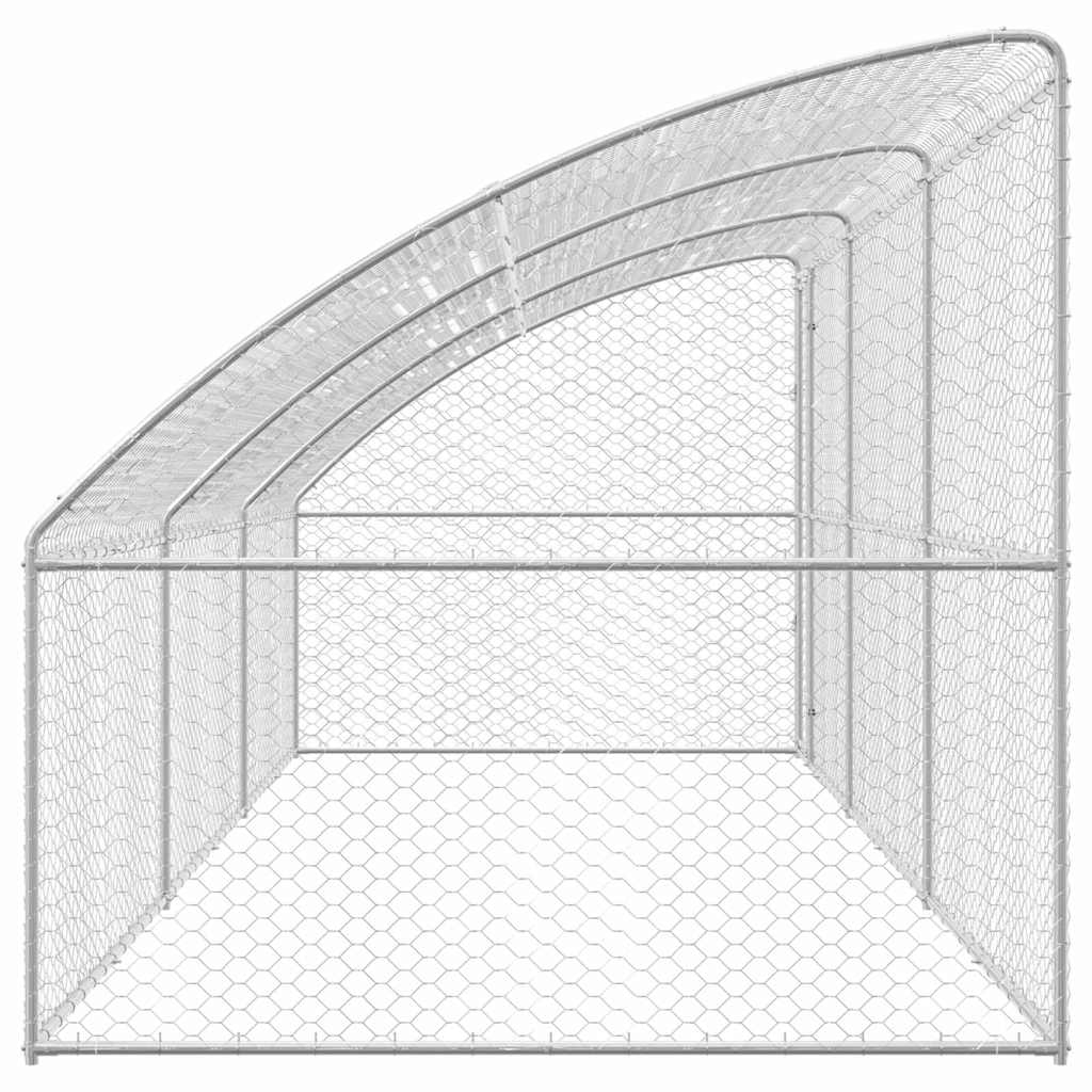 Hondenhok 3 pcs Zilver 6 x 2 x 2 m Gegalvaniseerd staal is nu te koop bij PeponiXL, paradijselijk wonen!