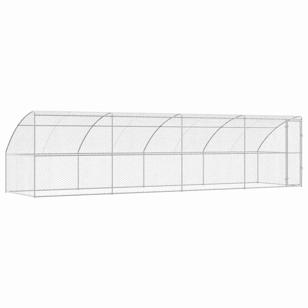 Hondenhok 4 pcs Zilver 8 x 2 x 2 m Gegalvaniseerd staal is nu te koop bij PeponiXL, paradijselijk wonen!