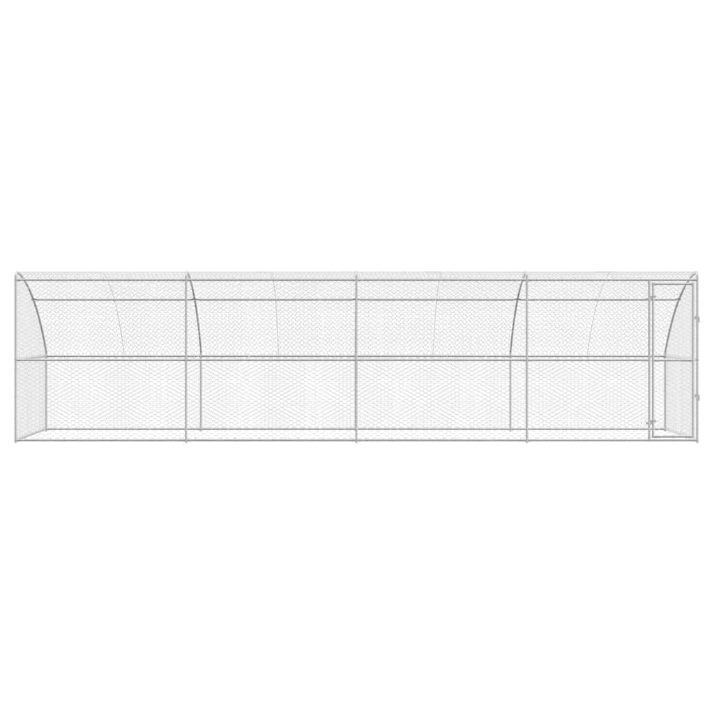 Hondenhok 4 pcs Zilver 8 x 2 x 2 m Gegalvaniseerd staal is nu te koop bij PeponiXL, paradijselijk wonen!