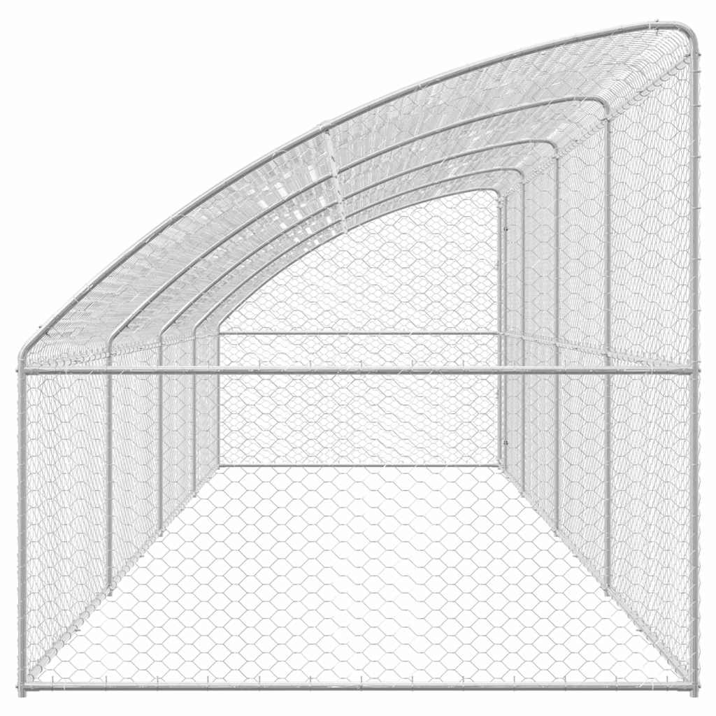 Hondenhok 4 pcs Zilver 8 x 2 x 2 m Gegalvaniseerd staal is nu te koop bij PeponiXL, paradijselijk wonen!