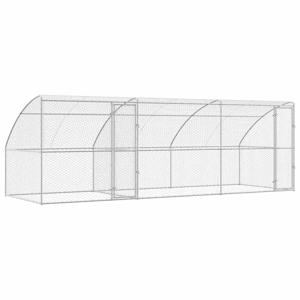 Hondenhok 3 pcs Zilver 6 x 2 x 2 m Gegalvaniseerd staal is nu te koop bij PeponiXL, paradijselijk wonen!
