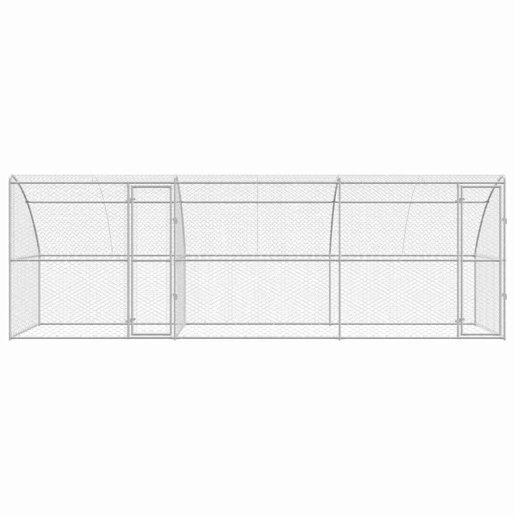 Hondenhok 3 pcs Zilver 6 x 2 x 2 m Gegalvaniseerd staal is nu te koop bij PeponiXL, paradijselijk wonen!