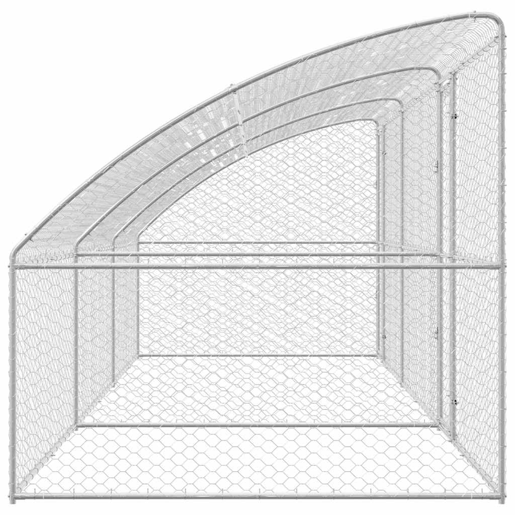 Hondenhok 3 pcs Zilver 6 x 2 x 2 m Gegalvaniseerd staal is nu te koop bij PeponiXL, paradijselijk wonen!