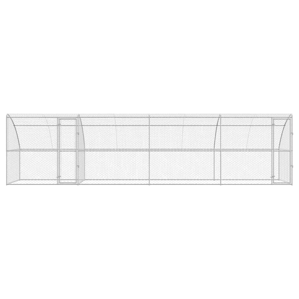 Hondenhok 4 pcs Zilver 8 x 2 x 2 m Gegalvaniseerd staal is nu te koop bij PeponiXL, paradijselijk wonen!
