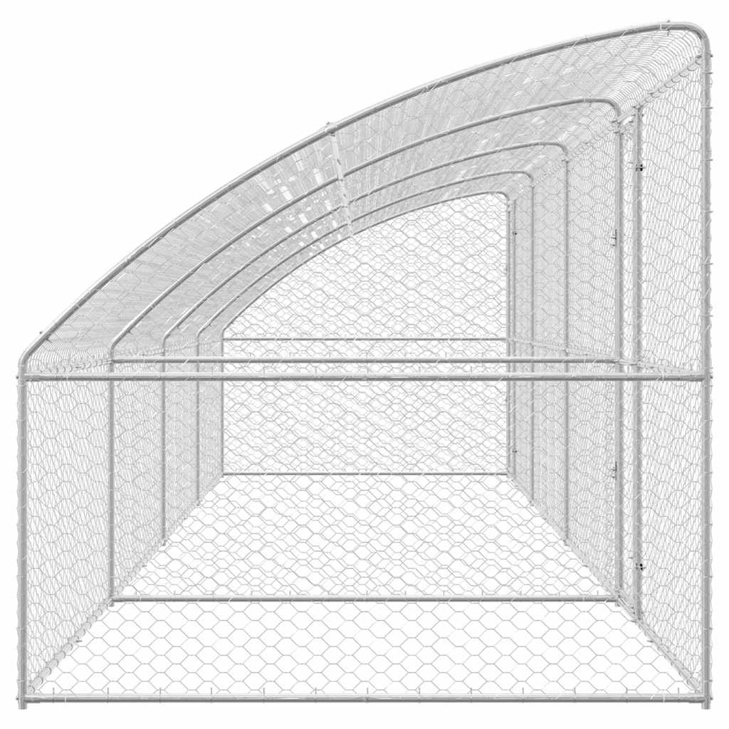 Hondenhok 4 pcs Zilver 8 x 2 x 2 m Gegalvaniseerd staal is nu te koop bij PeponiXL, paradijselijk wonen!