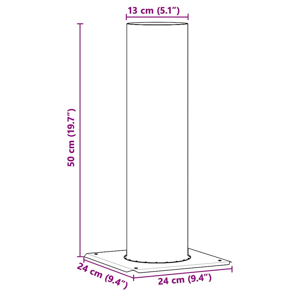 Schouwkop Verlenging Zilver 24 x 24 x 50 cm Roestvrij staal is nu te koop bij PeponiXL, paradijselijk wonen!