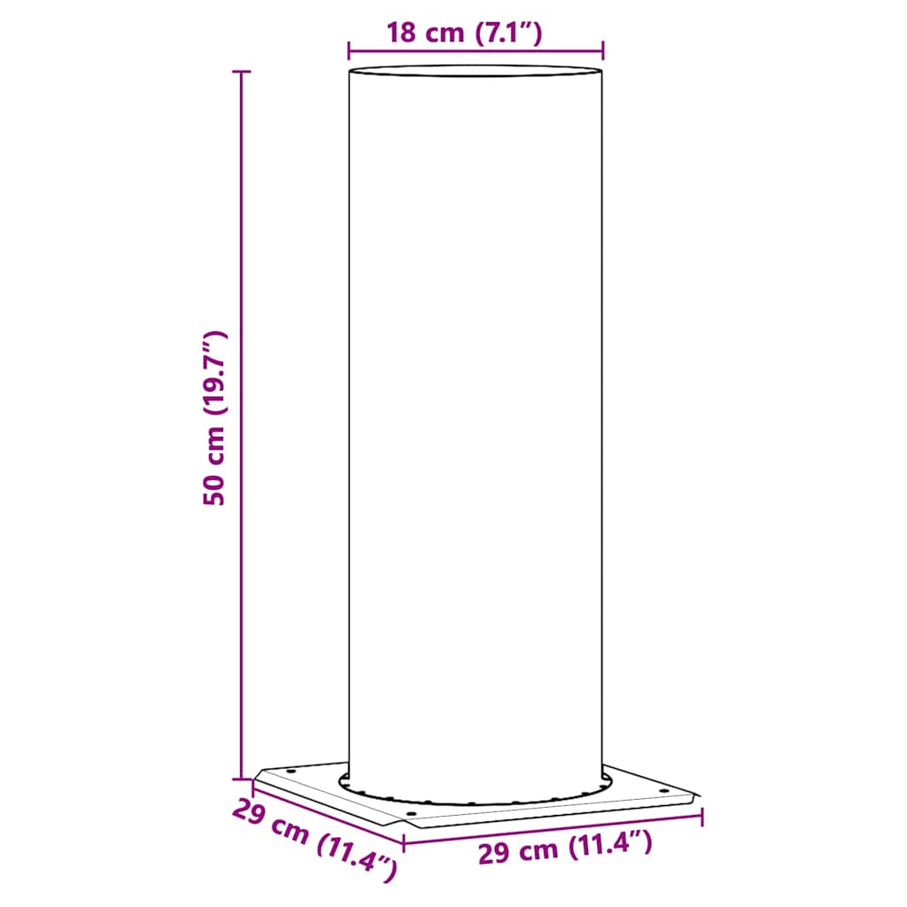 Schouwkop Verlenging Zilver 29 x 29 x 50 cm Roestvrij staal is nu te koop bij PeponiXL, paradijselijk wonen!