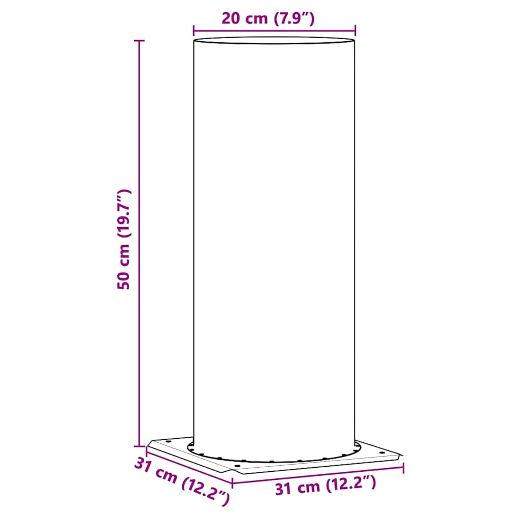 Schouwkop Verlenging Zilver 31 x 31 x 50 cm Roestvrij staal is nu te koop bij PeponiXL, paradijselijk wonen!