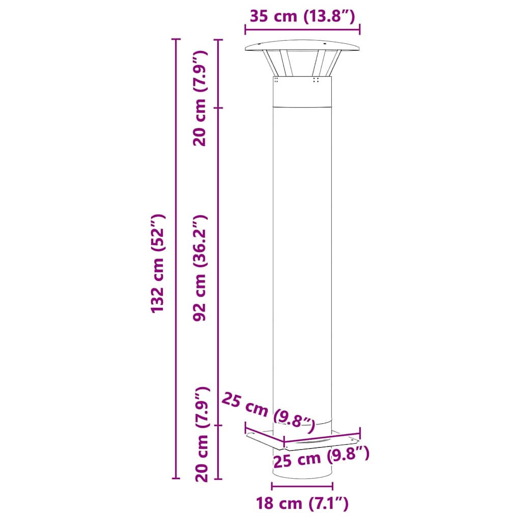 Schouw Verlenging Zilver 35 x 35 x 132 cm Roestvrij staal is nu te koop bij PeponiXL, paradijselijk wonen!